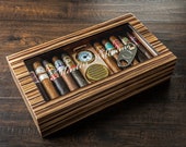 Piano Finish Cigar Humidor Box - High Quality Lacquer Glass Top Humidor