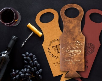 Custom laser engraved wine bags.