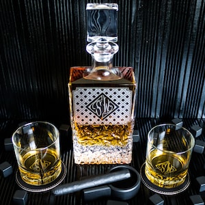 Whiskey decanter set - BIG and Heavy