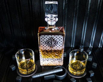 Whiskey decanter set - BIG and Heavy