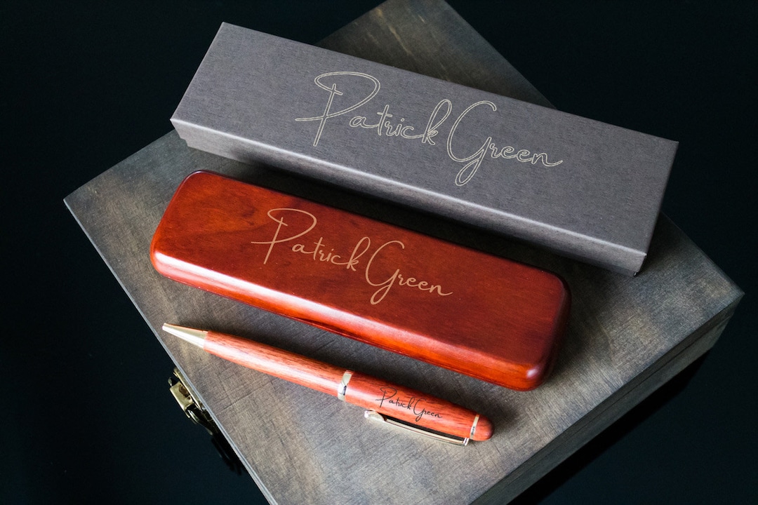 Personalized Rosewood Pen Set, Engraved Wooden Box, Graduation Gift - Etsy
