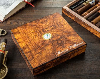 Desktop cigar humidor box - up to 20 cigars.