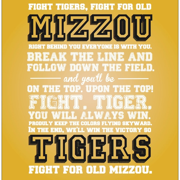 Missouri Tigers Fight Song Print