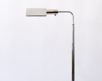 Elegant and Articulated Chrome-Plated Brass Reading Floor Lamp, 1970s, Germany