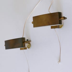 Set of Two Elegant Mid Century Bed Clamp Sconces by Paul Neuhaus Germany 1950s