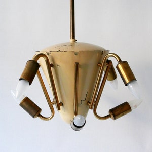 Large Mid Century Modern Sputnik Atomic EIGHT-ARMED CHANDELIER Pendant Lamp, 1950s, Germany