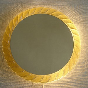 HILLEBRAND illuminated BACKLIT Resin Wall MIRROR Mid Century Modern 1960s/ 1970s