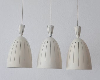 SET OF THREE Rare & Elegant Mid Century Modern Diabolo Pendant Lamps | Hanging Lights | Sarfatti | Stilnovo | Arteluce Era, 1950s