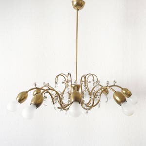 Large and Elegant Mid Century Modern | Sputnik | Atomic LOBMEYR CHANDELIER 8-Armed Brass Pendant Lamp  | J. T. Kalmar Era | 1950s