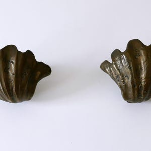 Set of Two Rare Mid Century Modern Cast Bronze Sea Shell Sconces Germany 1960s