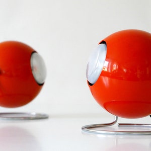 Set of Two Extremely Rare and Elegant Mid Century Modern Bedside Table Lamps &#39;MOON&#39; by Hustadt Leuchten, 1960s, Germany