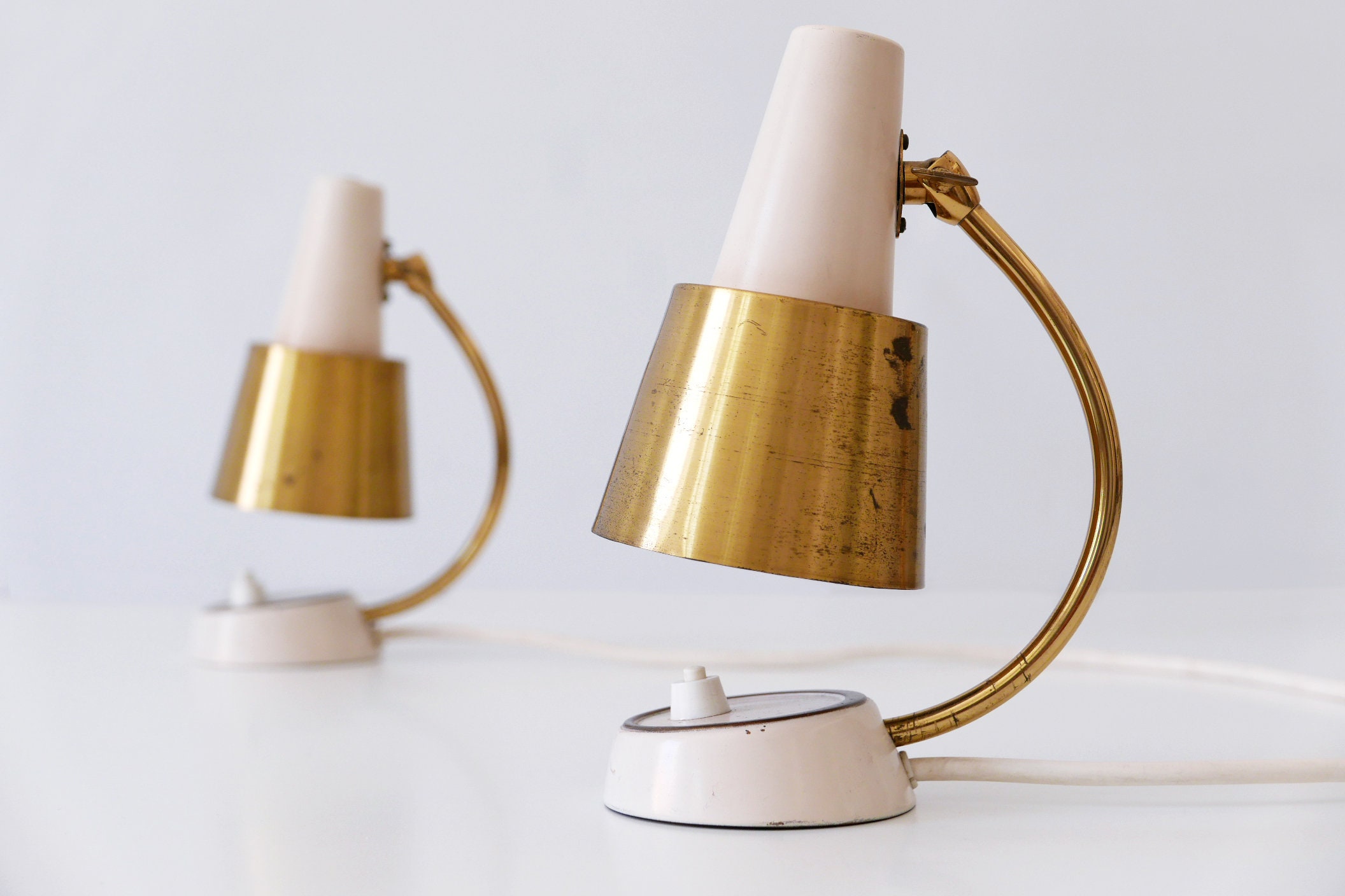 Set of Two Lovely Mid Century Modern Bedside Table Lamps - Etsy