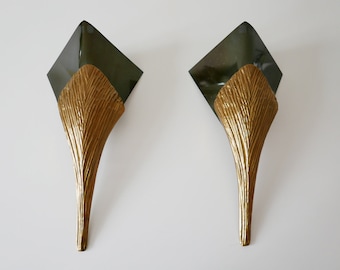 Set of Two Monumental 'NEFERTITI' Sconces | Wall Lamps by CHRYSTIANE  CHARLES für Charles Paris, 1980s