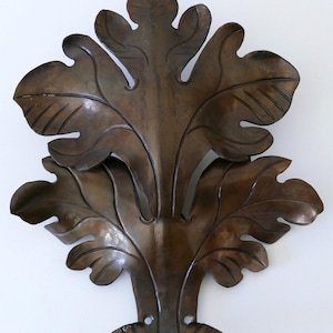 Lovely Mid-Century Modern Brass Oak Leaf Sconce or Wall Lamp Germany 1960s