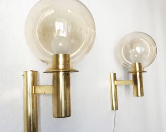 Pair of Elegant & Large Mid Century Modern Glashütte Limburg WALL LAMPS | SCONCES | Wall Lights, 1960s