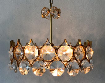 Gorgeous Mid Century Modern PALWA CHANDELIER | Pendant Lamp | Crystal Glass | 6-Lights | 1960s/70s | Lobmeyr | Bakalowits Era