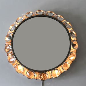 Gorgeous Mid Century Modern BAKALOWITS Illuminated | Backlit WALL MIRROR  1960s | Palwa | Lobmeyr Era