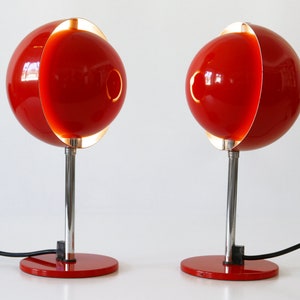 Set of Two Extremely Rare and Elegant Mid Century Modern Bedside Table Lamps &#39;MOON&#39; by Hustadt Leuchten, 1960s, Germany