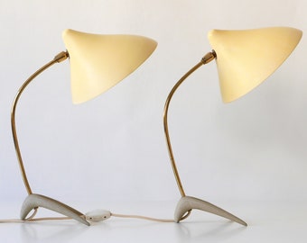 Set of Two Mid Century Modern Table Lamps | Desk Lights by COSACK, 1950s, Germany | Louis Kalff | Arteluce | Stilnovo | Sarfatti Ära