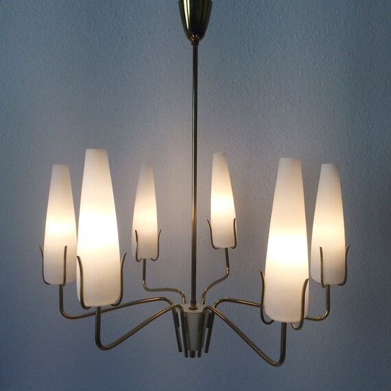 Elegant Mid Century Modern Sputnik 6 Armed Chandelier Pendant Lamp Ceiling Light 1950s