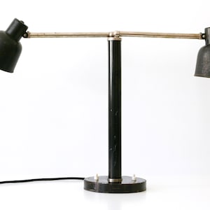 Extremely Rare Modernist | BAUHAUS | Functionalist Double Arm Table Lamp | Desk Light by BÜNTE & REMMLER (BuR), 1920s, Germany
