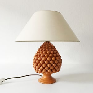 Lovely Mid Century Modern PINEAPPLE TABLE LAMP, Ceramic, 1970s, Italy