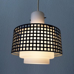 Mid Century Modern PENDANT LAMP Hanging Light Opaling Glass | Arteluce | Stilnovo Era | 1950s