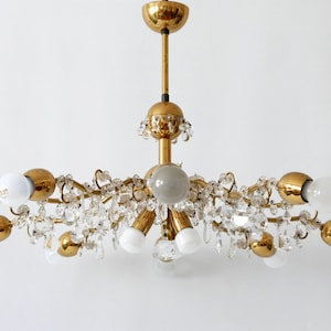 Large and Elegant Mid Century Modern Sputnik | Atomic CHANDELIER | Pendant Lamp by J & L LOBMEYR, Austria, 1950s