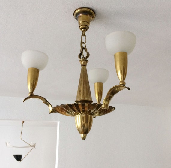 Außergewöhnlicher & Einzigartiger Jugendstil KRONLEUCHTER | Chandelier | Pendelleuchte | DAGOBERT PECHE (attr.) um 1910