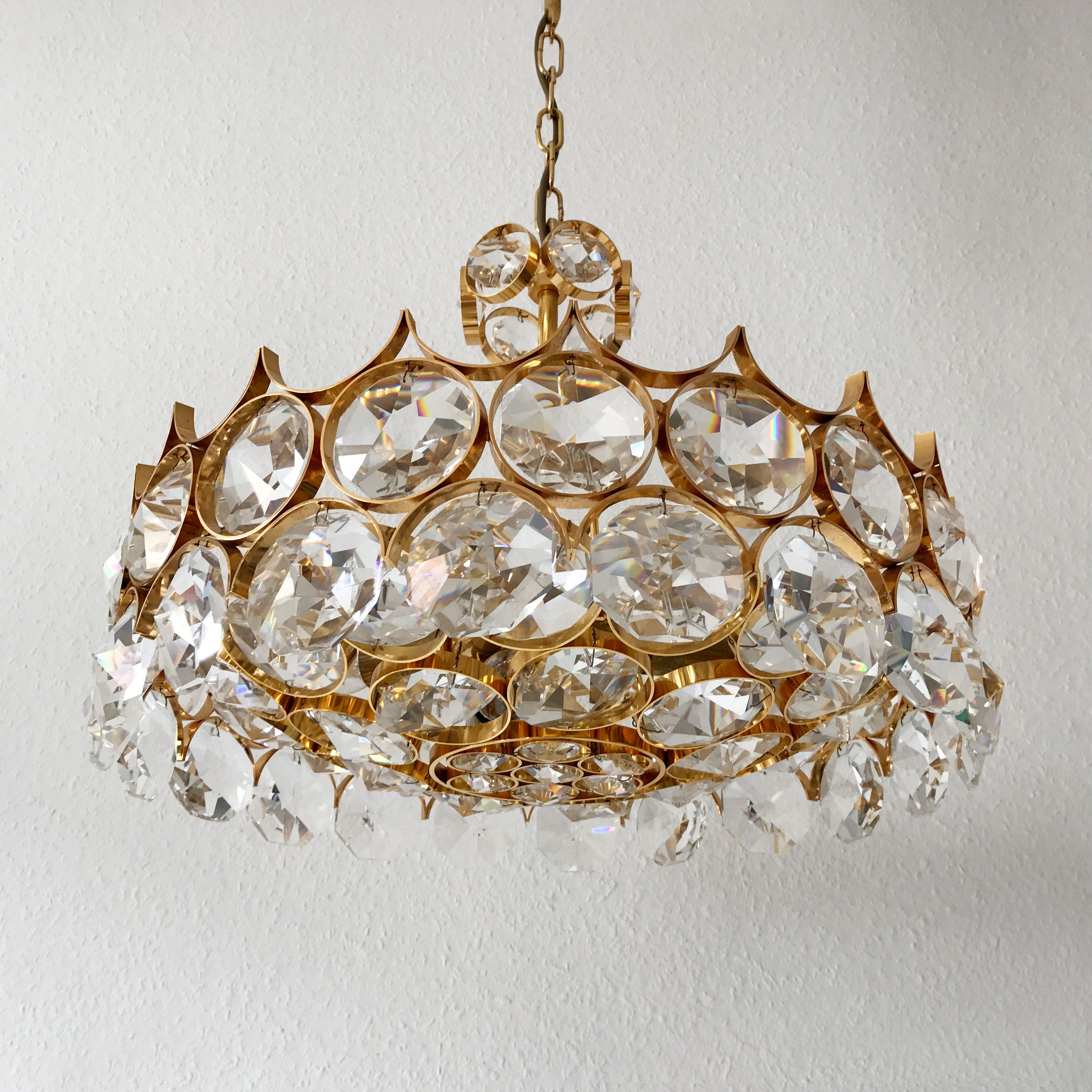 Gorgeous Mid Century Modern PALWA CHANDELIER Pendant Lamp Crystal