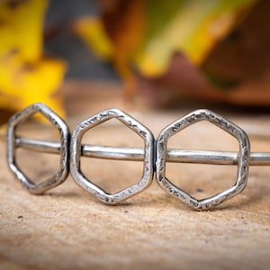 Honeycomb Bracelet | Hexagon Bracelet | Silver Cuff Bracelet