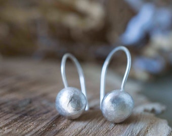Silver Ball Earrings, Small Silver Earrings