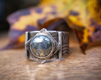Pyrite Ring | Androgynous Ring | Pyrite Ring Men | Gothic Ring