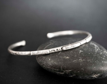 Oxidized Sterling Silver Cuff Bracelet: Rustic Handcrafted Design