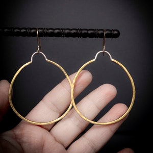 Big Gold Hoops| Large Brass Earrings | Hammered Brass Earrings