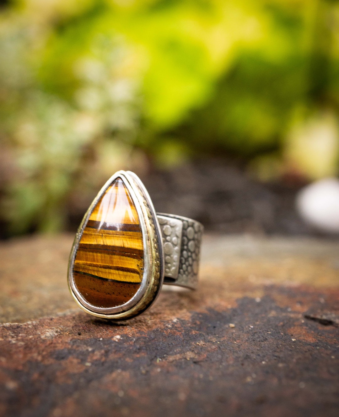 Tigers Eye Ring Silver Brown Gemstone Ring Artisan Rings Etsy — free download
