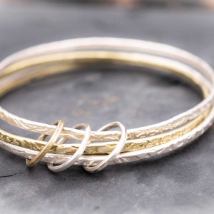 Bangle Bracelet Set | Stacking Bangles | Silver Gold Bracelet