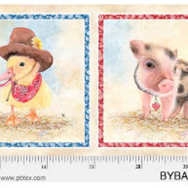 Barnyard Babies Duck and Pig Panel BYBA 5272 PA - fabric collection by Clint Eagar