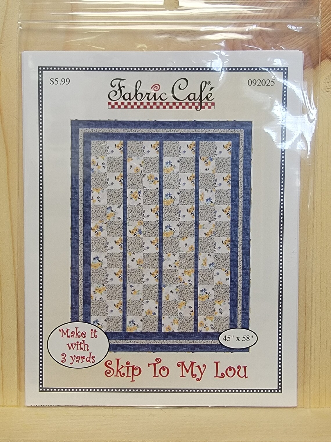 3 Yard Quilt Pattern Fabric Cafe skip to My Lou by Donna Robertson Etsy