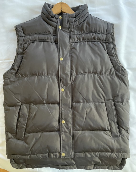 1990s VINTAGE Men's L GAP Puffer Vest Dark Brown - image 1