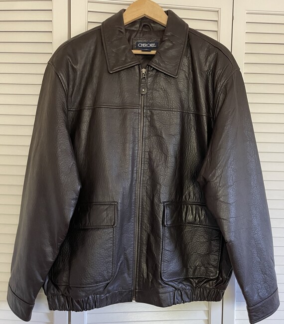 Cherokee men's leather jacket clearance