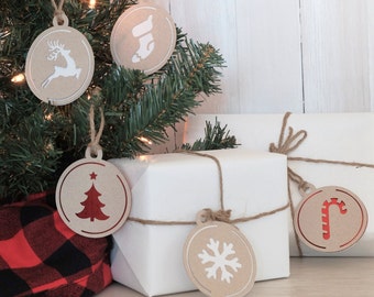 Holiday Christmas Ornaments or Gift Tag SVG / Cut File for Silhouette or Cricut