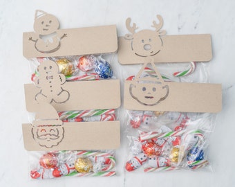 Christmas treat bag toppers / placecards -  SVG / Cut File for Silhouette and Cricut