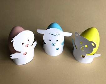 Animal Easter Egg Holders & Napkin Rings - SVG, PNG Cut File