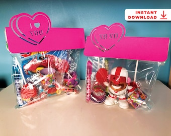 Valentine Conversation Heart treat bag toppers / placecards -  SVG / Cut File for Silhouette and Cricut