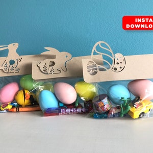 Paaskonijn traktatie tas toppers / placecards - SVG / bestand knippen voor silhouet en Cricut