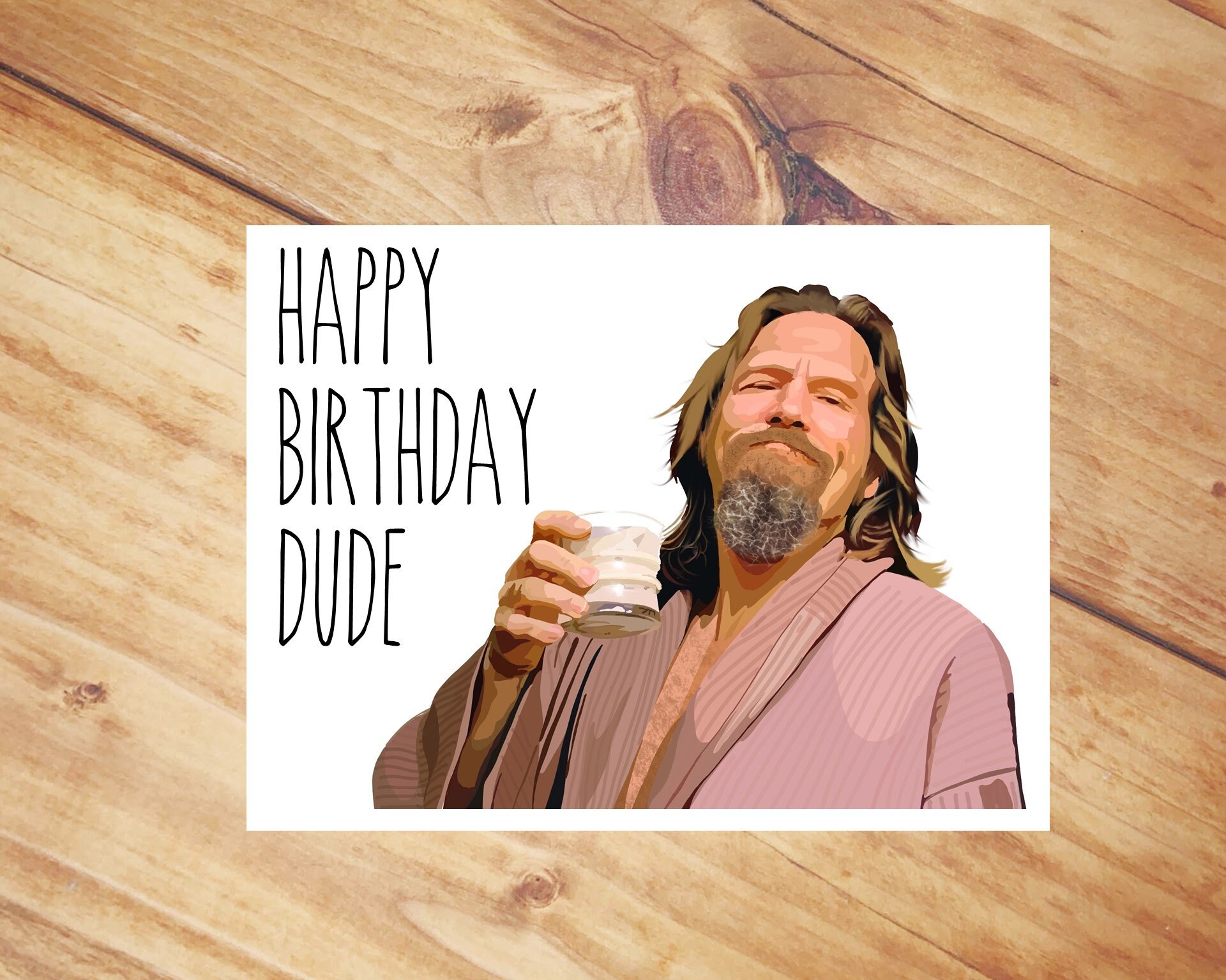 The Big Lebowski Birthday card Happy birthday dude the Etsy