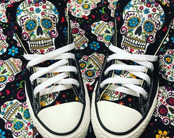 sugar skull cat converse