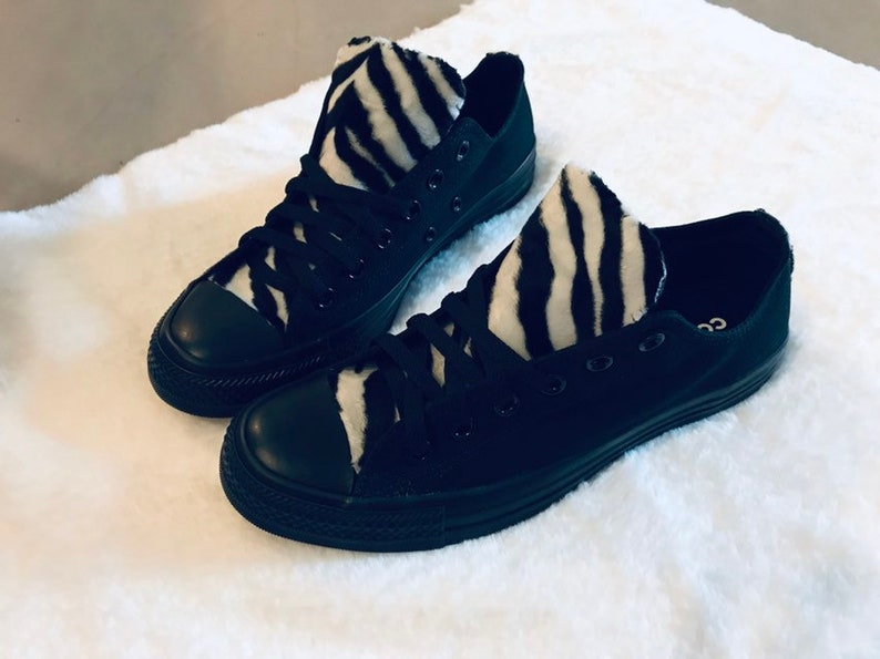 Zebra Print Converse Red shoes Etsy