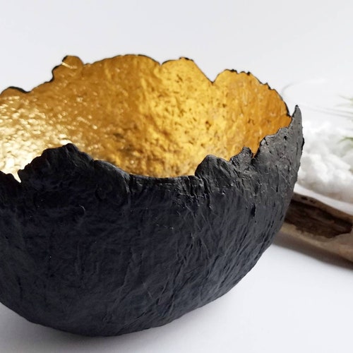 Small Gold Paper Bowl Etsy